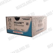 ПРОЛЕН 2/0, 45 см, синий,прайм обр.-реж. 26 мм, 3/8 ,(упак. 24 шт.)W8026 фото