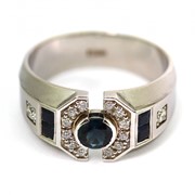 Перстень «Стиль» с сапфирами и бриллиантами фото