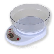 Весы кухонные электронные, круглая чаша до 5кг “Maxtronic“ (MАХ-1811А) фото