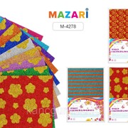 Товары для хобби MAZARI Набор цветной бумаги EVA А4 10 листов, толщина 2мм, с цв.печатью и блёстками фото