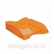 Подставки для документов Стамм Лоток д\бумаг гориз. СТАММ ЛЮКС тонированный оранжевый МАНГО фото