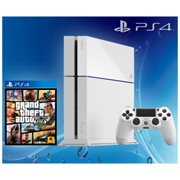 Игровая приставка Sony PlayStation 4 500Gb (Glacier White) + GTA 5 (Русские субтитры) фото