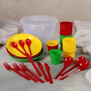 Набор посуды дорожный на 3 персоны “Пчёлка“, цвет МИКС фото