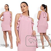 Женское платье с воланами (2 цвета) - Розовый PY/-0189 фотография
