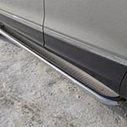 Пороги VW Tiguan 2016–наст. время (с площадкой лист нерж. сталь 42,4 мм) фотография