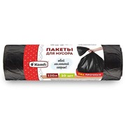 Пакеты для мусора ПВД 120л черные 60мкм Komfi (10шт/рул)(30шт/кор)