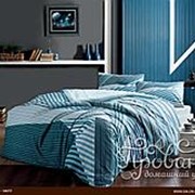Комплект подросткового постельного белья TAC ATLANTIS хлопковый ранфорс голубой 1,5 спальный фото