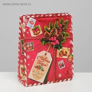 Пакет ламинированный вертикальный «Подарок от Деда Мороза», MS 18 × 23 × 8 см