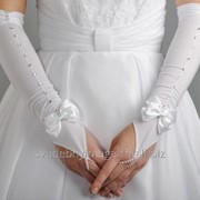 Перчатки свадебные №201, белый (средней длины) фотография