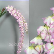 Орхидея / 2 ветки / 1,75 м / 62 цветка / 7 листьев / Бело-сиреневый e30201
