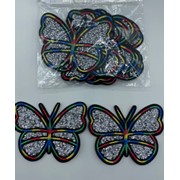 Набор нашивок на термопленке 10 шт разноцветные бабочки фото