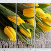 Модульна картина на полотні Жовті тюльпани код КМ100200(200)-137 фотография