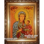 Ченстоховская Икона Божией Матери - Икона Из Янтаря, Ручная Работа од товара: Оар-148 фотография