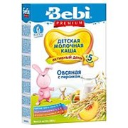 Каша Bebi Premium молочная овсянка персик 250 гр с 5 месяцев