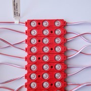 Светодиодный модуль SMD 2835 красный с линзой, 0.72Ват, 3 LED фото