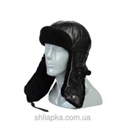Шапка-шлем черный с длинными ушами 33/26-1 фото