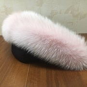 Меховая опушка из финского енота цвет розовый Опт фото