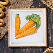 Изразец 'Морковь-декор', ярославская майолика, 15х15 см фото