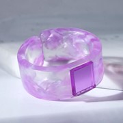 Кольцо из акрила 'Квадрат', цвет фиолетовый, безразмерное