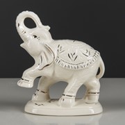 Статуэтка “Слон Индийский“, белая, золото, гламур, 18 см фото