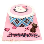 Детский торт Hello Kitty поздравляет №356 фото