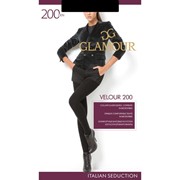 Колготки женские GLAMOUR Velour 200 цвет чёрный (nero), р-р 4 фотография