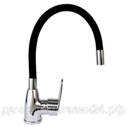 Смеситель для кухни ROEGEN картридж 40мм. гибкий излив, черный RC014N фото