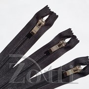 Молния пластиковая, черная, бегунок №72 - 25 см фото