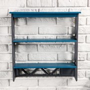 Полка Лофт, трехъярусная, 49×50×14 см, синяя фото