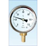 Термометр биметаллический ТБ с осевым штуцером, Термометры циферблатные биметаллические фотография