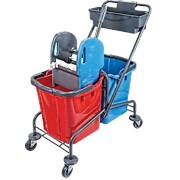 Тележка для уборки двухведерная 18 л с отжимом фото
