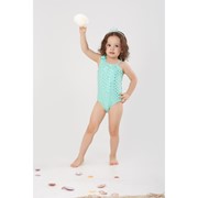 Купальник слитный MINAKU с принтом горох“Sunny Life“,рост 140-146см(10),цвет зеленый фото