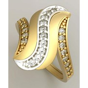Золотое кольцо 585 пробы с камнями фото