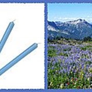 Свеча восковая №100 голубая с ароматом альпийских цветов