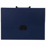Портфель пластиковый STAFF А4 (330х235х36 мм), 13 отделений, индексные ярлыки, синий, 229244 фотография