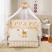 Комплект в кроватку детского постельного белья Перина Жирафики, 7 предметов фото