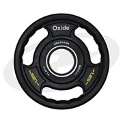 Диск олимпийский Oxide Fitness OWP02 D50мм полиуретановый, с 3-мя хватами, черный 1,25кг. фотография