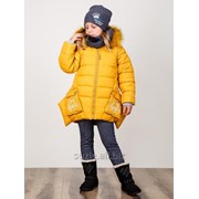 Куртка зима Эльза горчичного цвета для девочек коллекция 2016-2017 фото