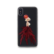Чехол-накладка DYP Flower Case для Apple iPhone X/XS фея бордовые цветы фотография