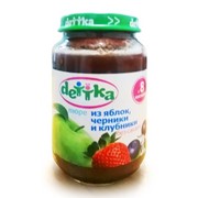 Пюре яблоко-черника-клубника “dettka“ без сахара 190 г фото