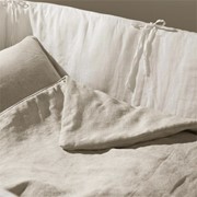 Льняной бортик для детской кроватки фото