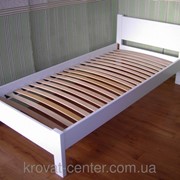 Белая кровать Эконом - 2 (190\200*90) массив - ольха.