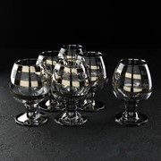Набор бокалов для коньяка «Серпантин», 250 мл, 6 шт, золото фотография