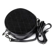 Круглая сумочка женская замшевая 15 см черная фото