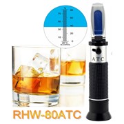 Рефрактометр для алкоголя RHW-80ATC алкоголь: 0 - 80 % vol