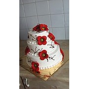 Торт свадебный с маками на заказ, Киев фотография