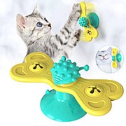 Ветряная мельница Кот игрушка забавный поворотный столик дразнить животное игрушка царапина щекотка Котs фотография