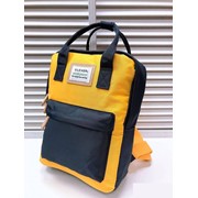 Рюкзак с ручками с передним кармашком и нашивкой 37 х 30 см желтый с черным фото