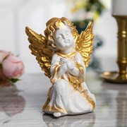 Сувенир “Ангел сидящий“ 17 см, белый с золотом фотография