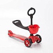 Самокат детский ТРИО 3 in 1 kid scooter красный фотография